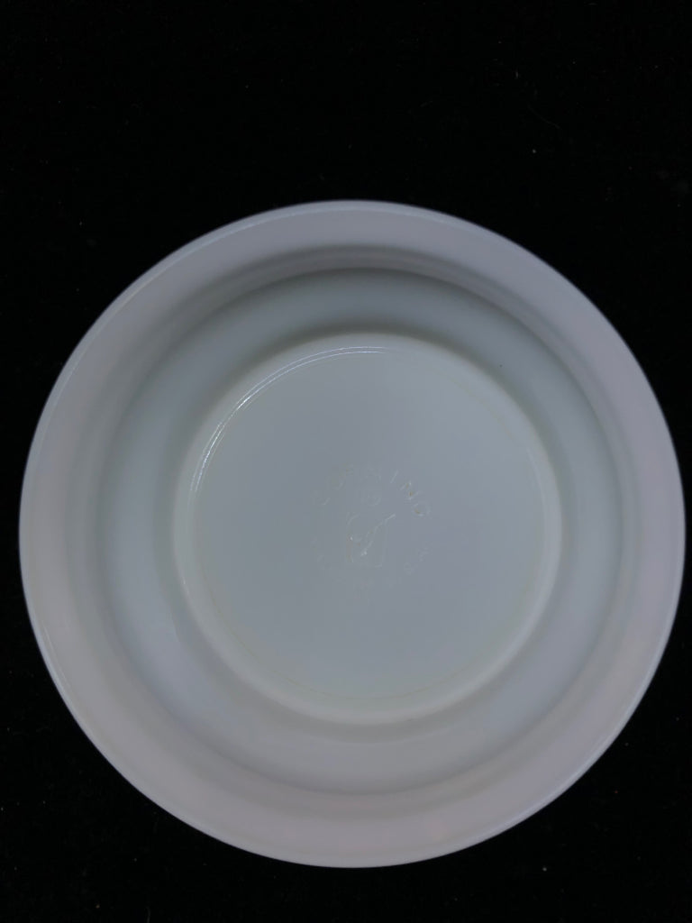 VTG SERVING BOWL W PINK RIM.