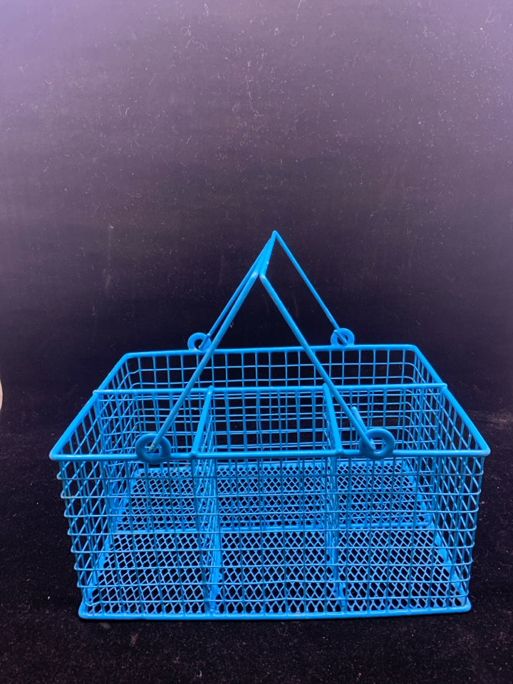 BLUE MESH METAL ORGANIZER W HANDLES.