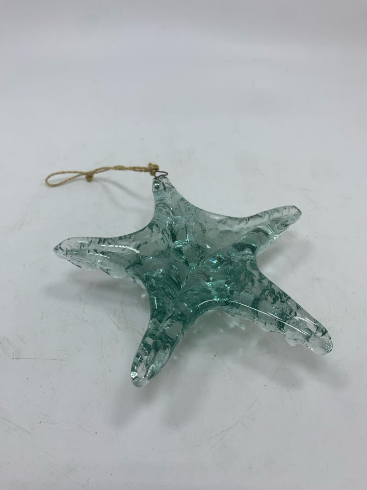 TEAL GLASS BLOWN STARFISH.