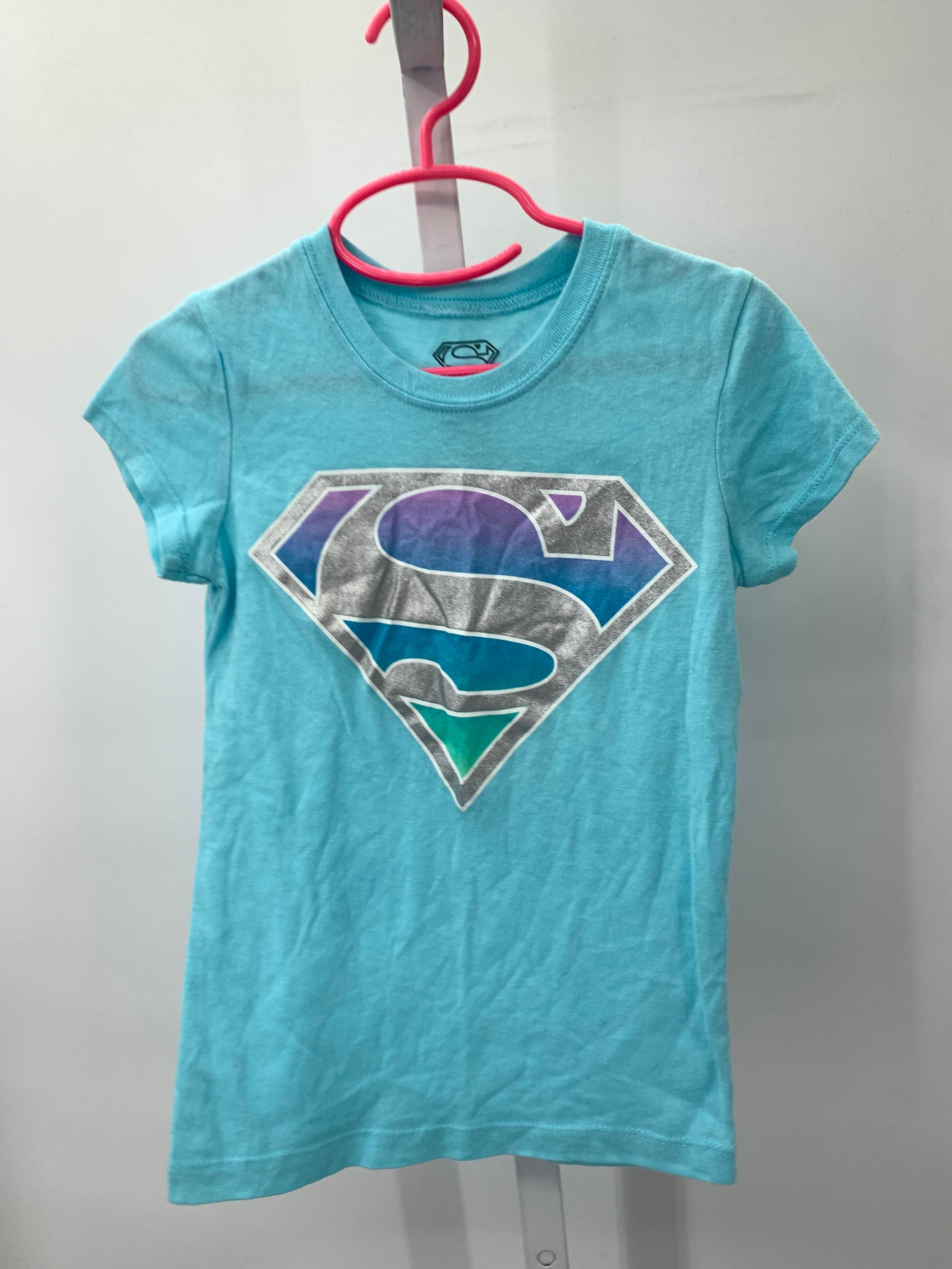 Superman Size 4-5 Girls Short Sleeve Shirt