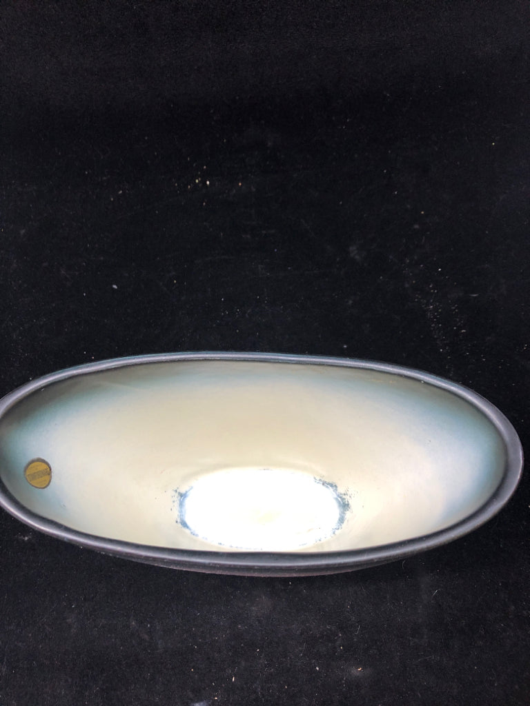 VTG BLACK/BLUE/PINK OMBRE OVAL PLANTER.