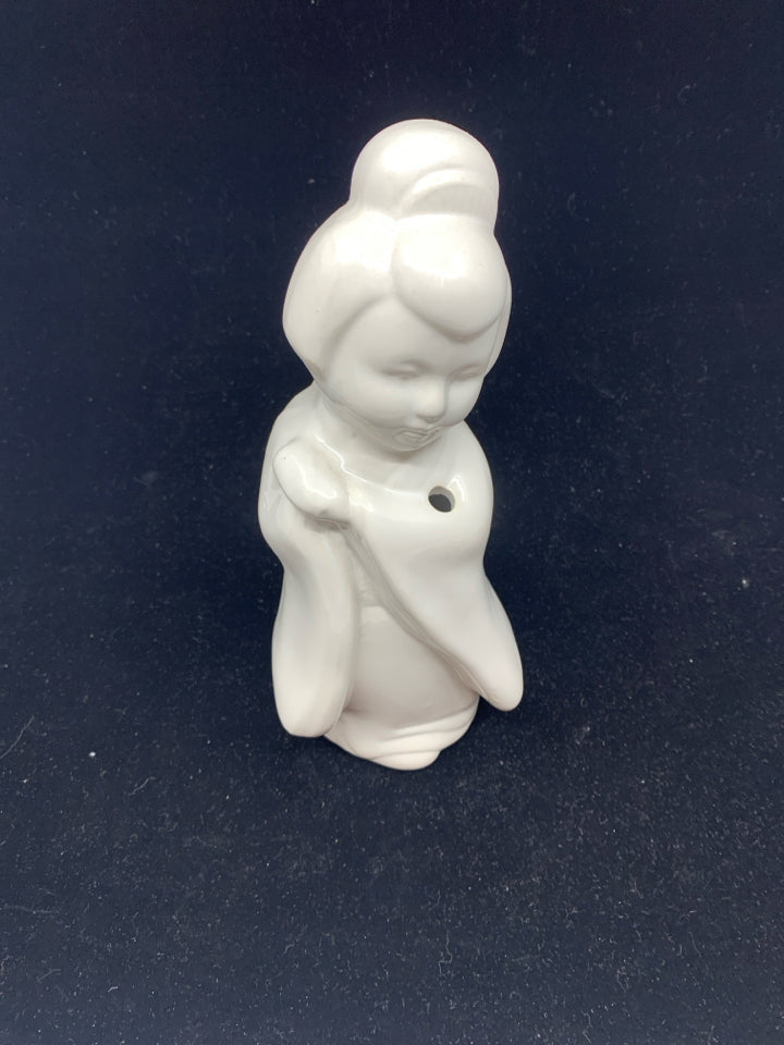 WHITE ASIAN STYLE GEISHA GIRL TIKI GLASS.