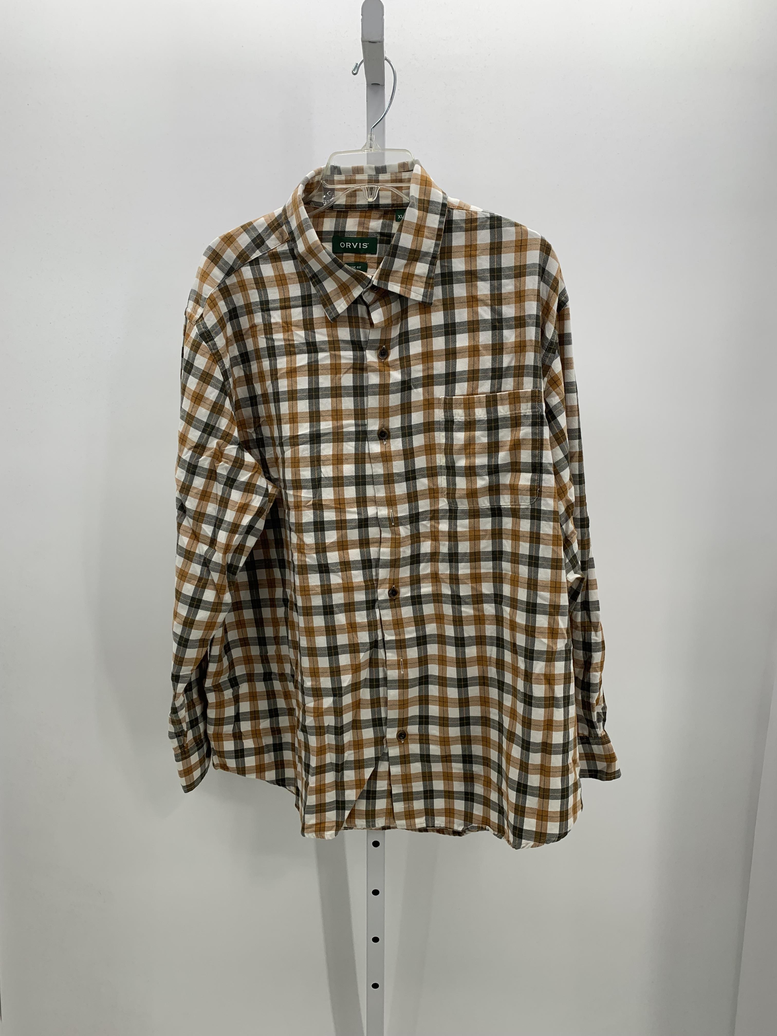 GREEN PLAID BTN DOWN