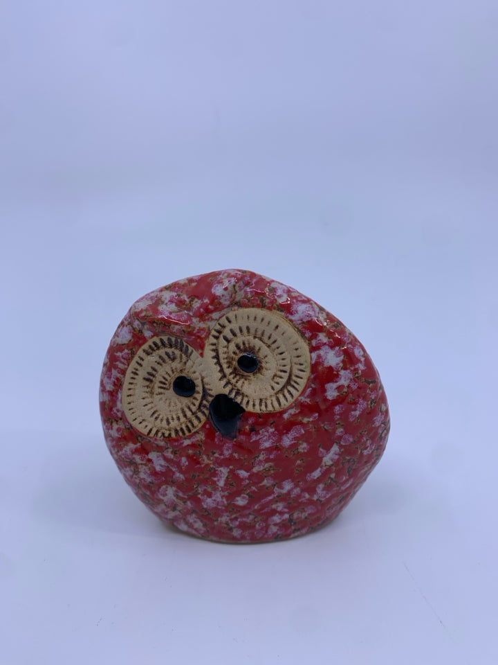 CERAMIC RED SPECKLED OWL.