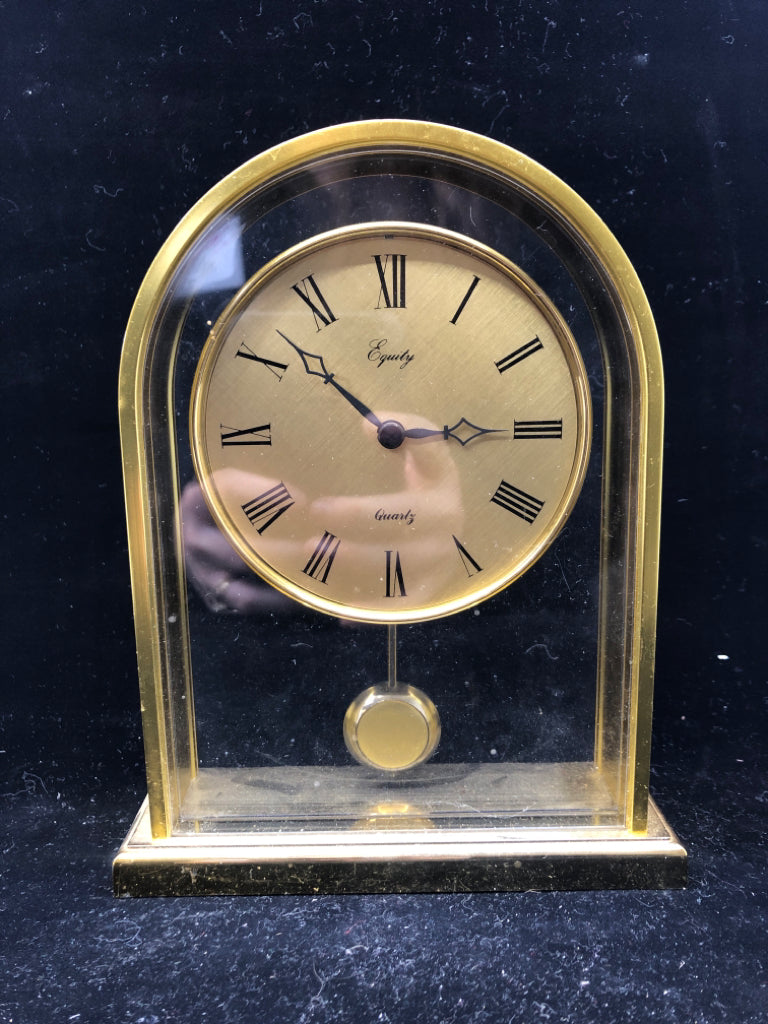 EQUITY GOLD ARCH DESK CLOCK.