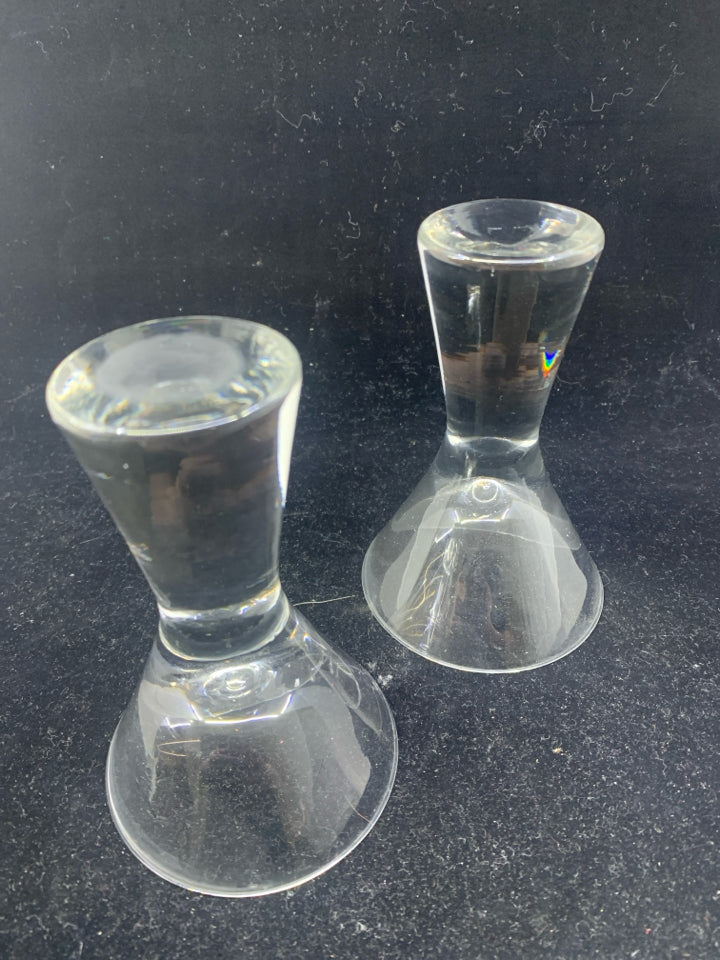 2 SHORT THICK BOTTOM MARTINI GLASS.