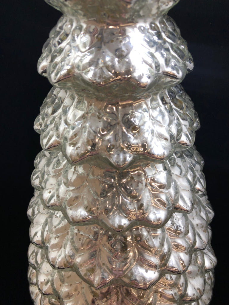 SILVER MERCURY GLASS WINTER TREE DECOR.
