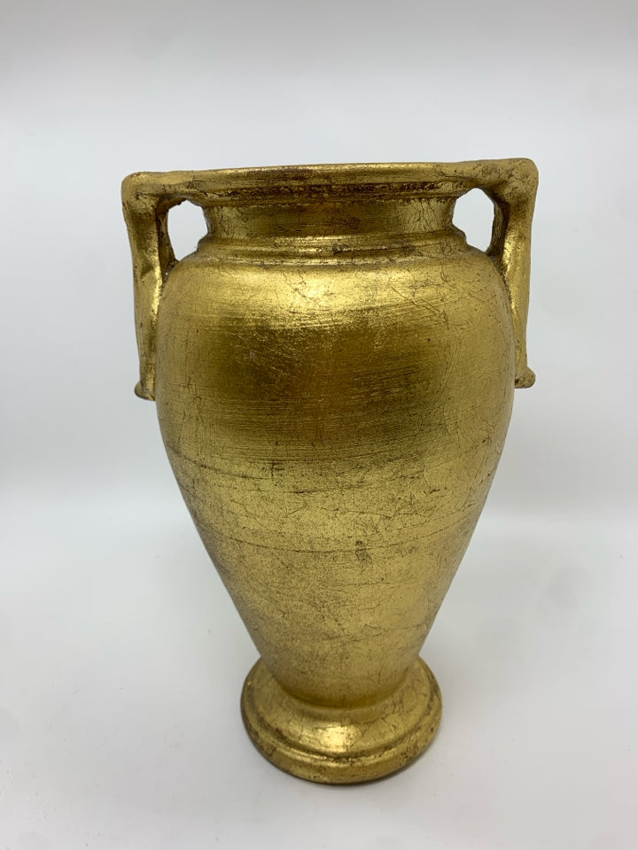 GOLD PAINTED URN-STYLE VASE.