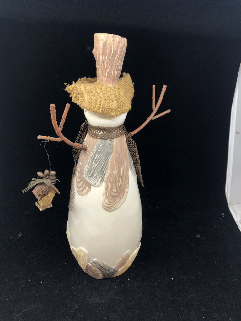 CERAMIC SCARECROW SNOWMAN.
