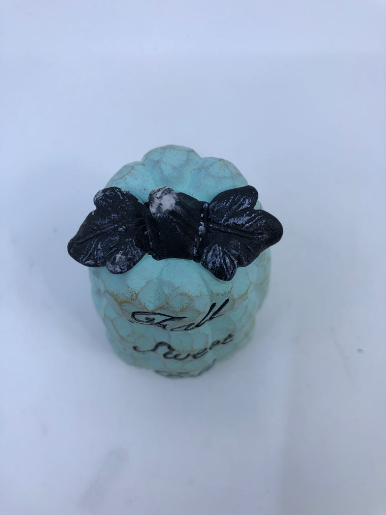 "FALL SWEET FALL" TEAL 3 STACK PUMPKIN.