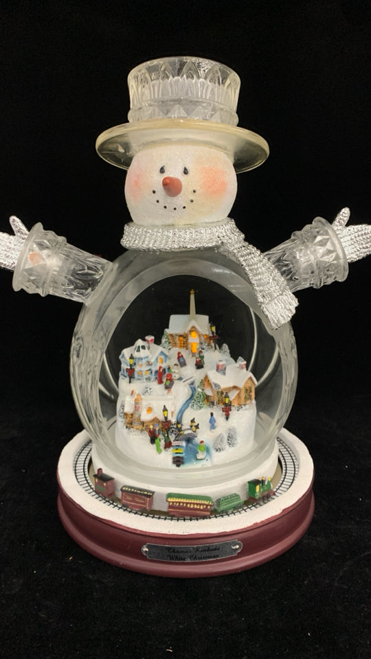 SNOWMAN TRAIN WHITE CHRISTMAS - THOMAS KINKADE.