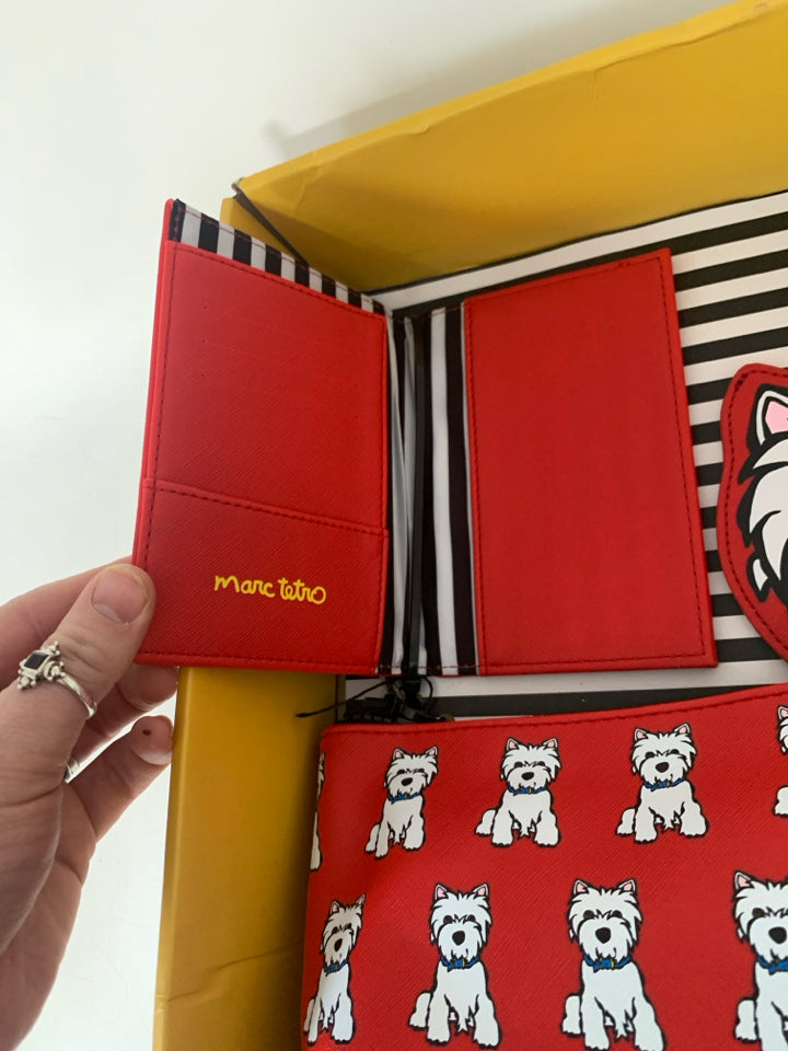 Marc Tetro Passport Case/Luggage Tag/Cosmetic Bag Set- New