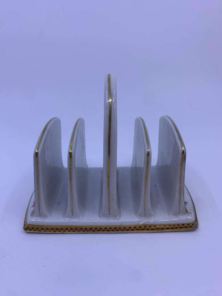 VTG FLORAL TOAST SERVER.