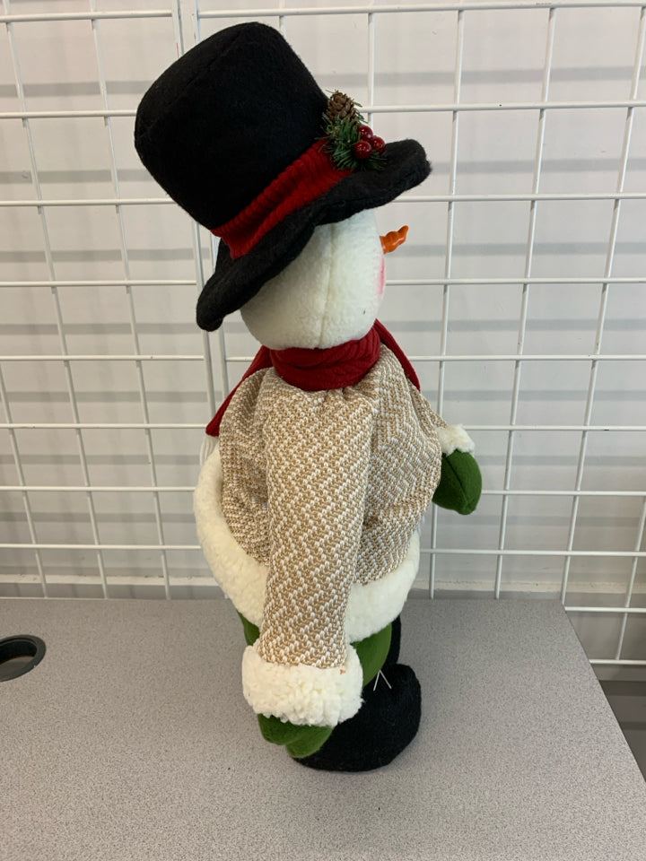 PLUSH STANDING SNOWMAN.
