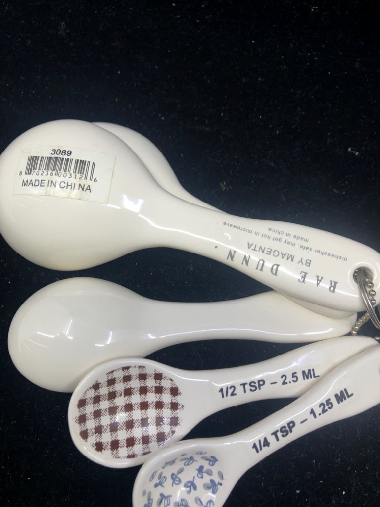 4 RAE DUNN TEASPOONS.