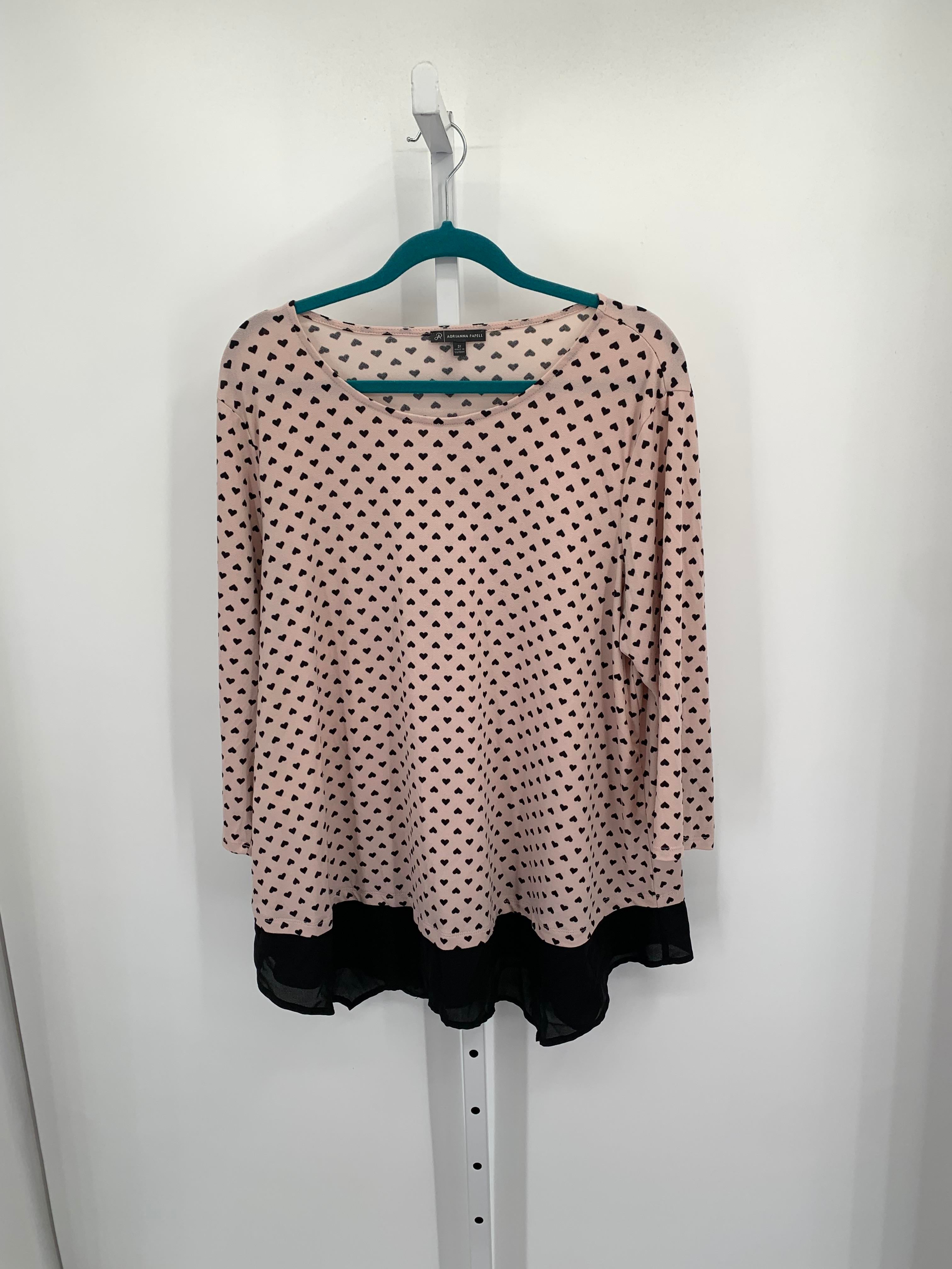 Adrianna Papell Size 2X Womens 3/4 Sleeve Shirt