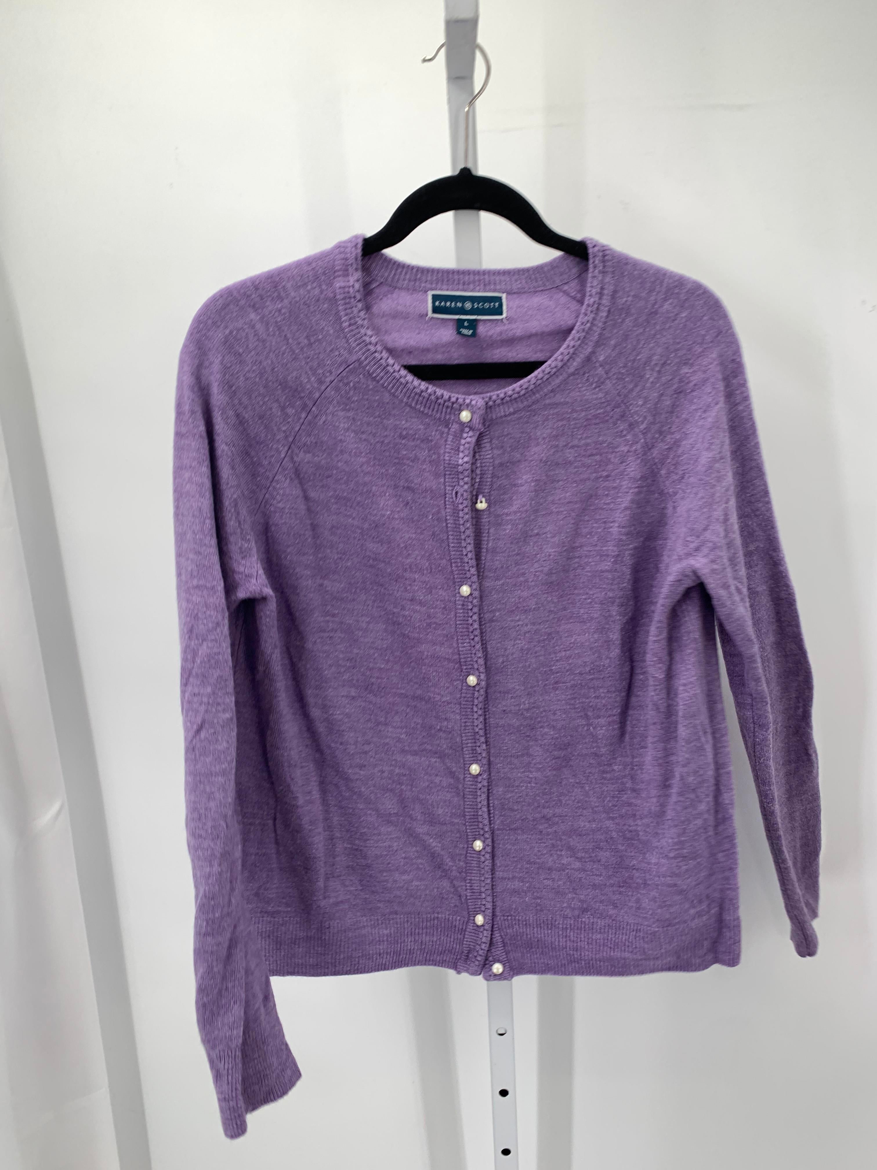 Karen Scott Size Large Misses Long Slv Sweater