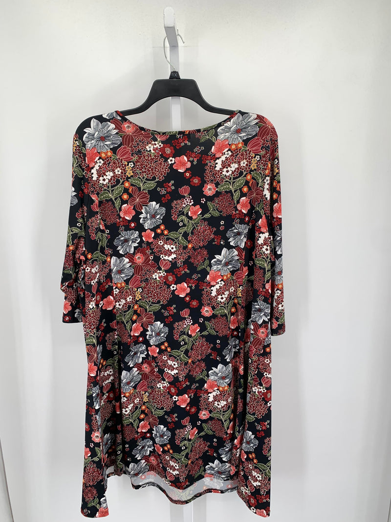 Size 2X Womens 3/4 Sleeve Dress