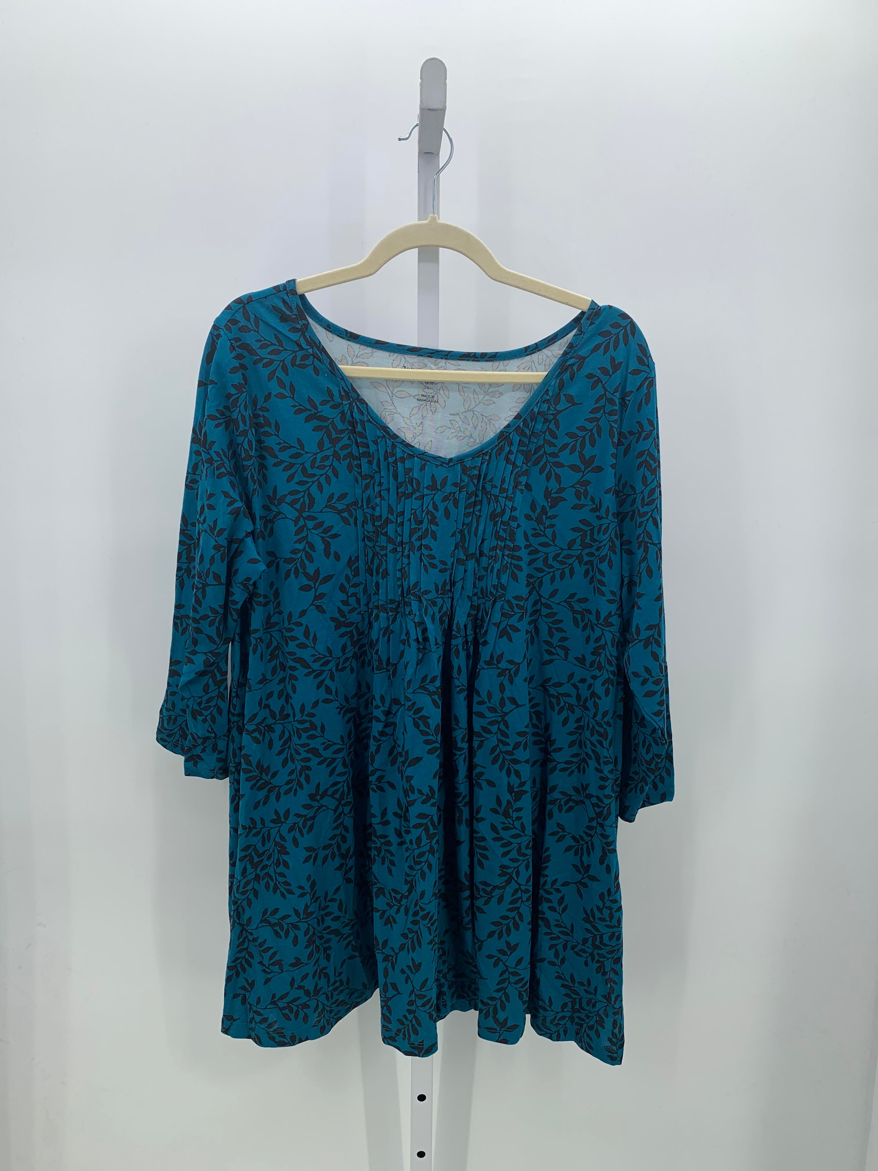 Woman Within Size 18/20 W Womens 3/4 Sleeve Shirt
