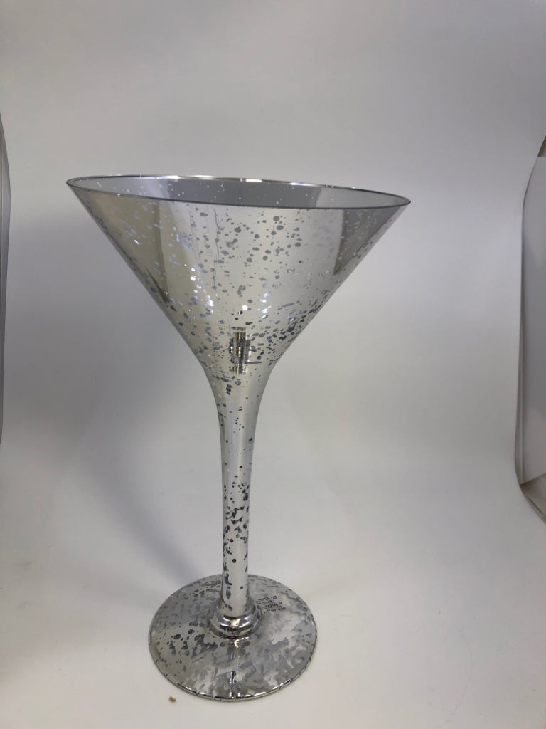 LARGE SILVER MARTINI GLASS.