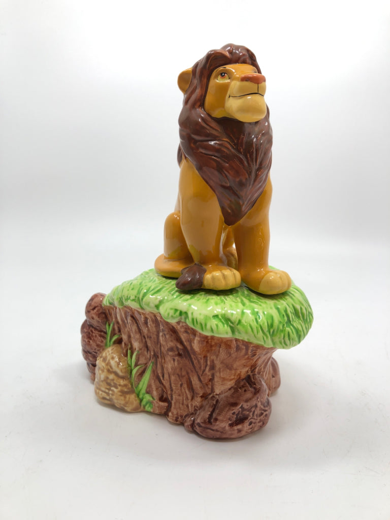 LION KING CERAMIC MUSIC BOX FIGURINE.