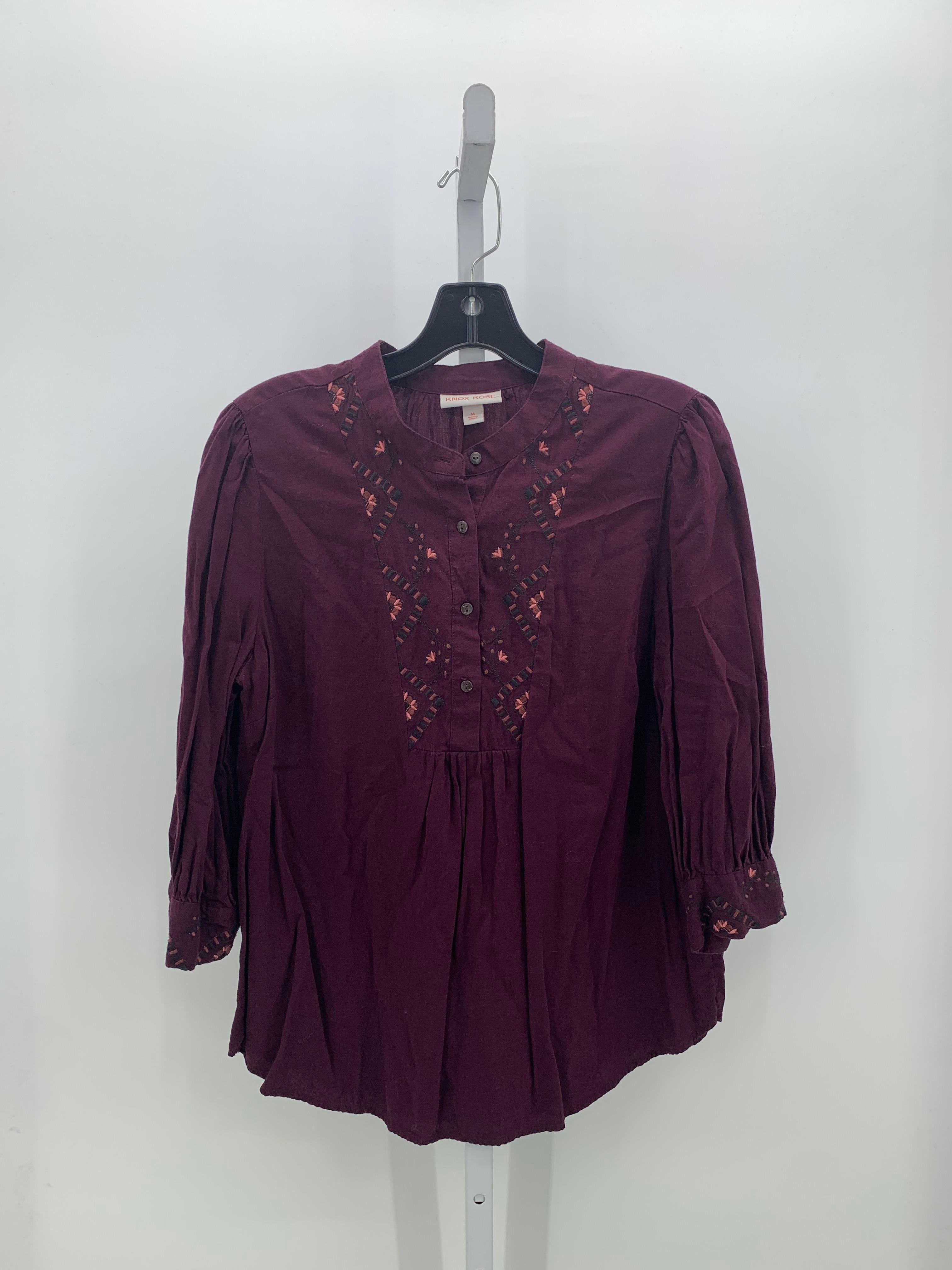 Knox Rose Size Medium Misses 3/4 Sleeve Shirt