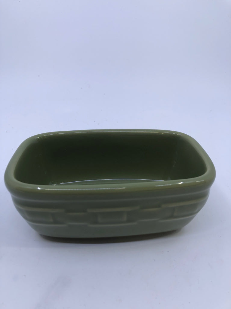 SQUARE GREEN DISH LONGABERGER.