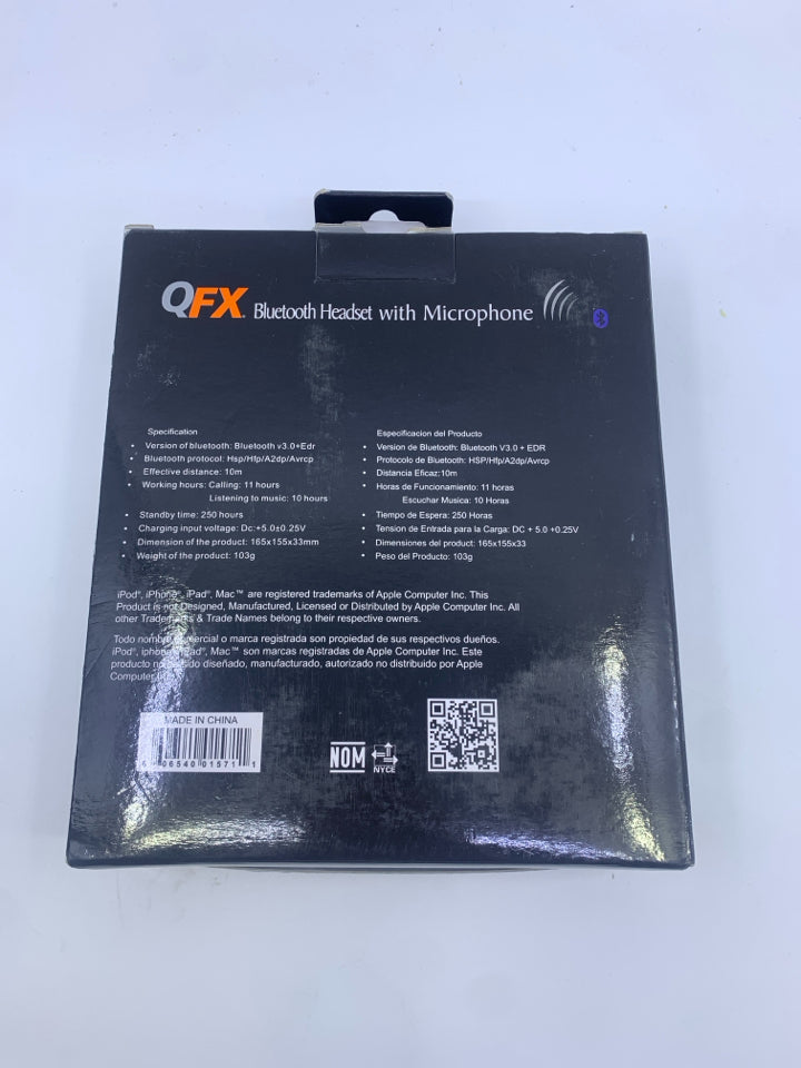 NIB QFX BLUETOOTH HEADSET.