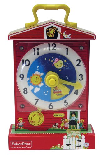 Fisher Price  Music Box Teaching Clock Plays Grandfather S Clock Tune  12 -