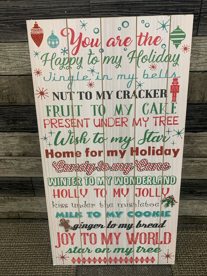 YOU ARE THE HAPPY TO MY HOLIDAY- SCRIPT CHRISTMAS WALL ART.