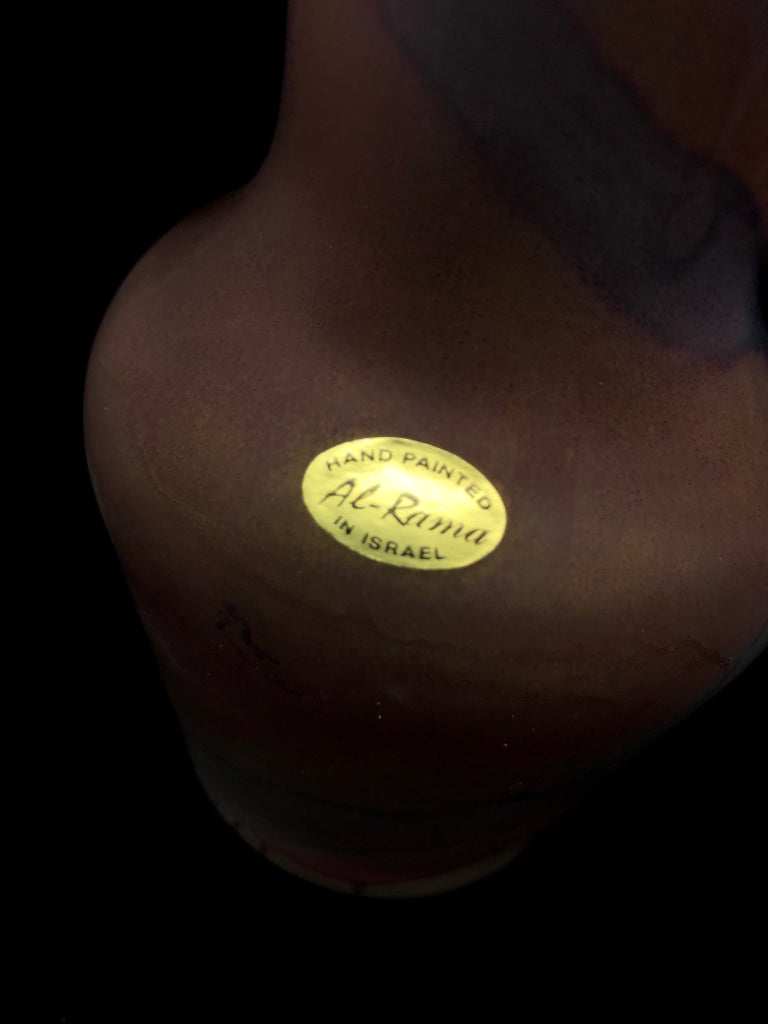 VTG AL-RAMA HAND PAINTED SMALL VASE.