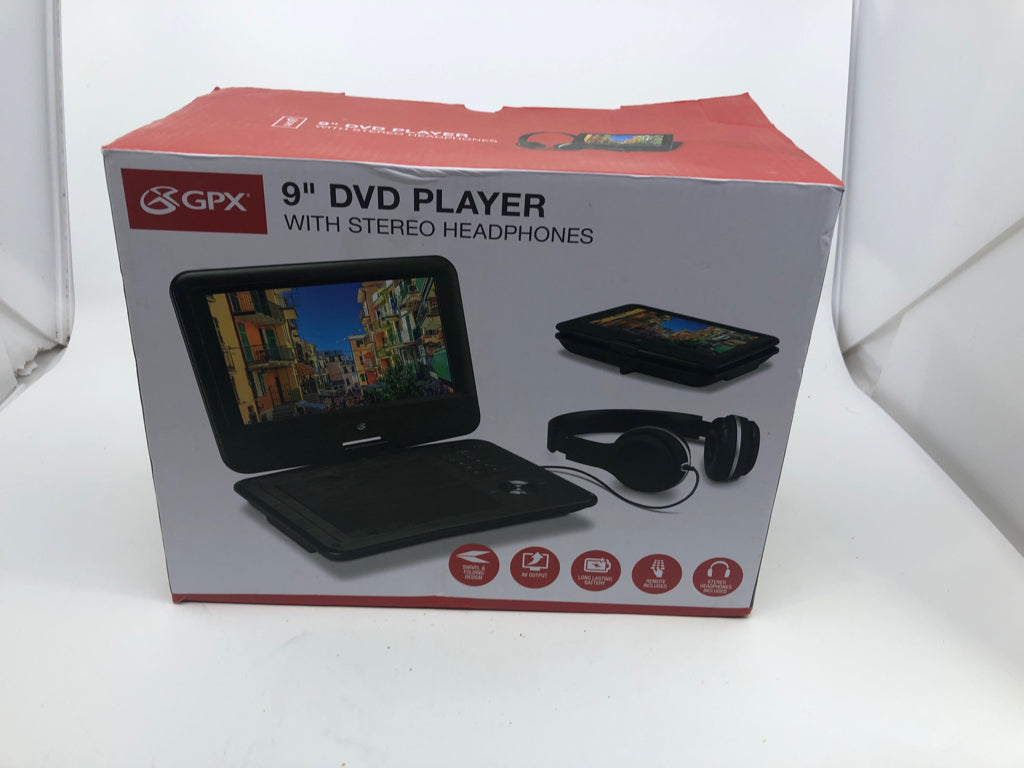 NIB GPX 9" PORTABLE DVD PLAYER.