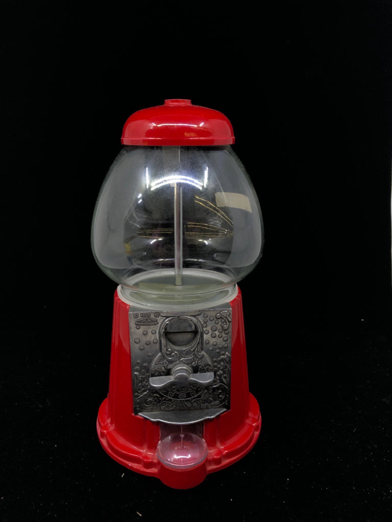 METAL/GLASS GUMBALL MACHINE.