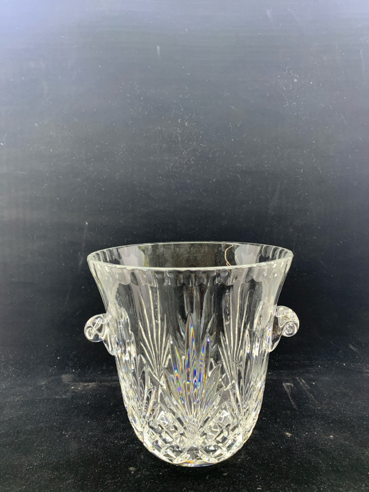 CUT CRYSTAL ICE BUCKET W/ HANDLES.