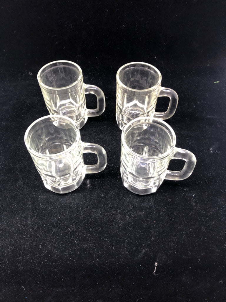 4 SHORT BEER MUGS.