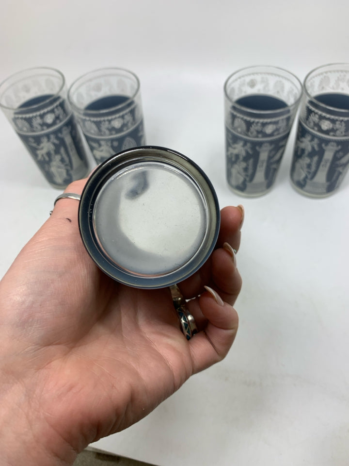5 VTG GREEK STYLE TUMBLERS.