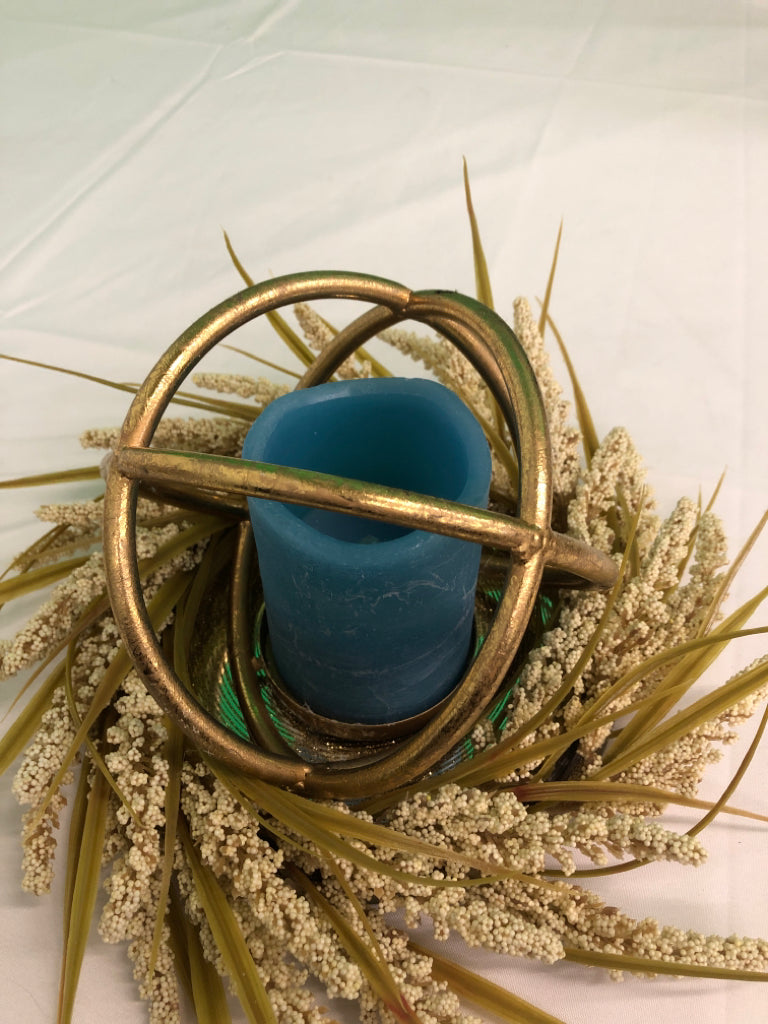 GOLD BALL W CANDLE TABLE DECOR/CENTERPIECE.