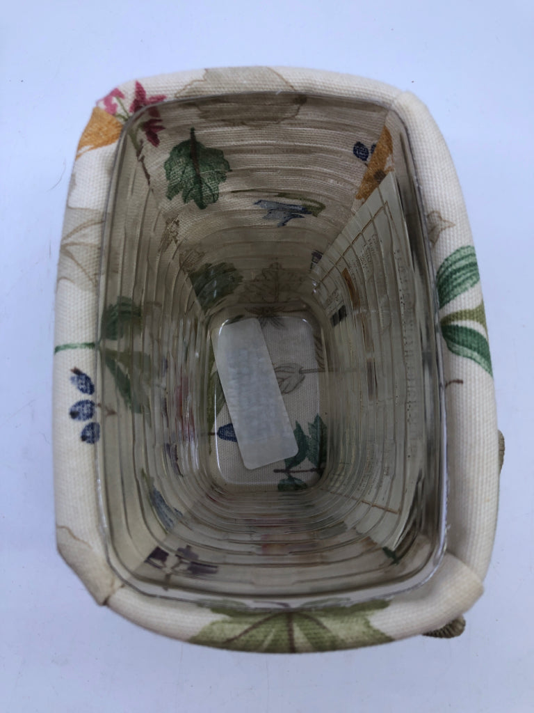 2004 HORIZON OF HOPE SMALL BLONDE ROUNDED RECTANGLE BASKET, FLORAL LINER + PROTE