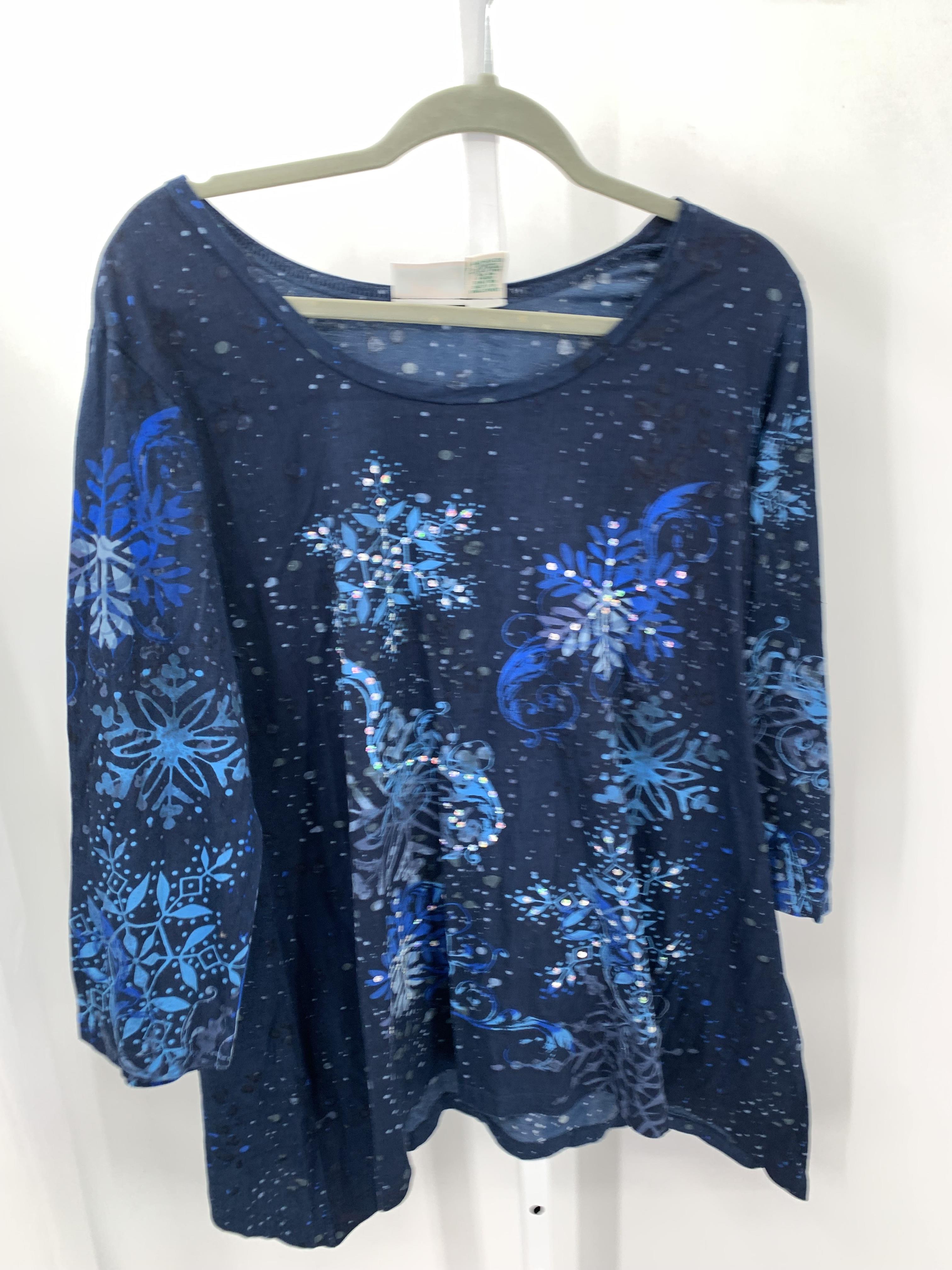 3/4 SLEEVE SHIRT SNOWFLAKES.