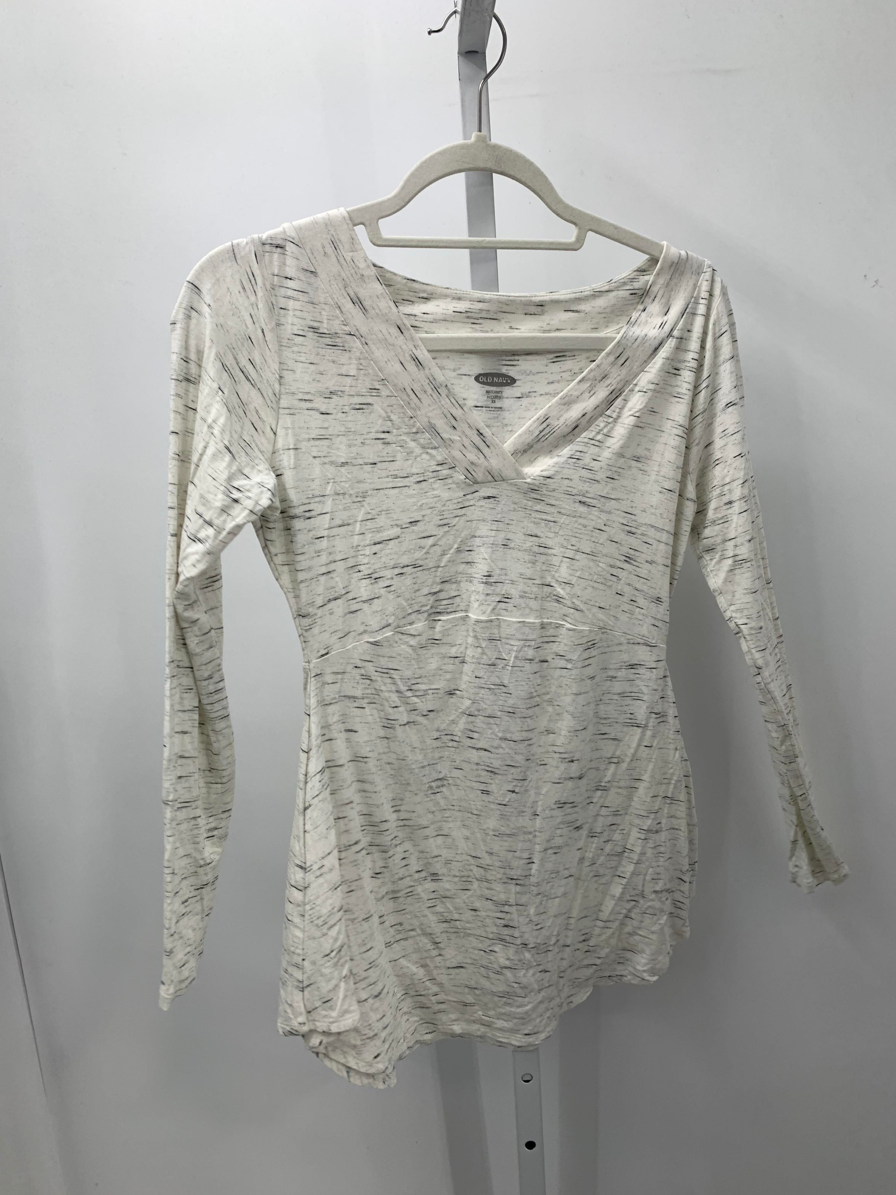 Old Navy White Size X Small Maternity Long Sleeve Shirt