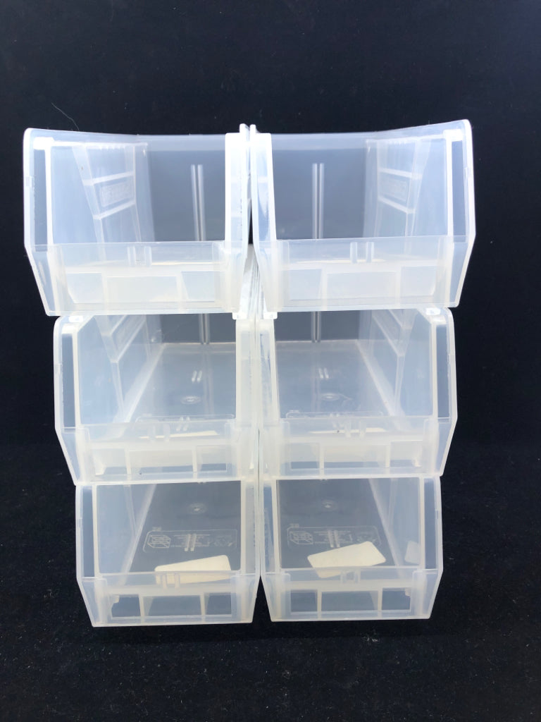 6 CLEAR CONTAINER STORE ORGANIZER COMES APART.