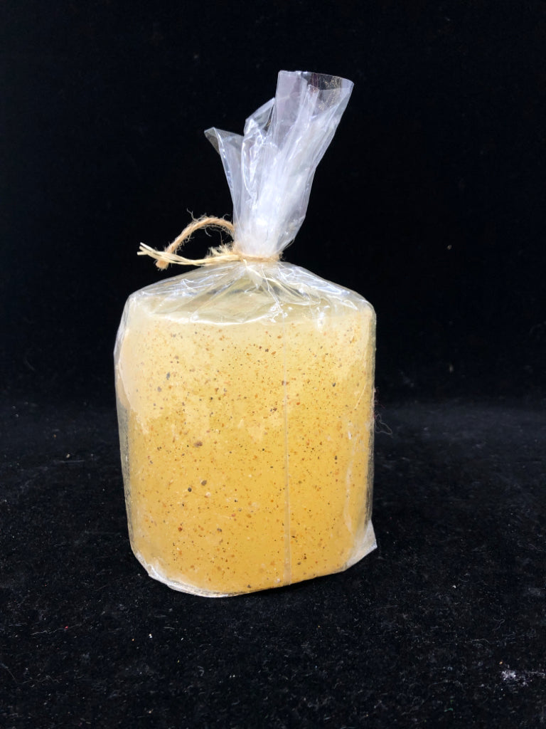 NIP POTTERY BARN SAND PILLAR CANDLE.