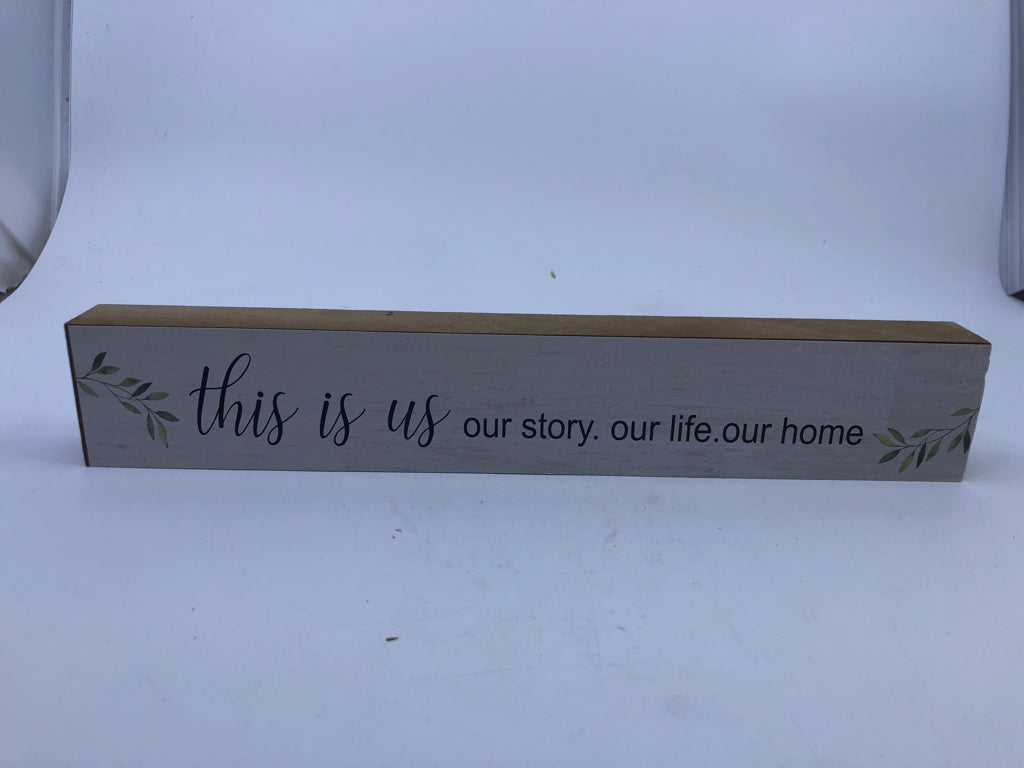 THIS IS US WOOD BLOCK SIGN.