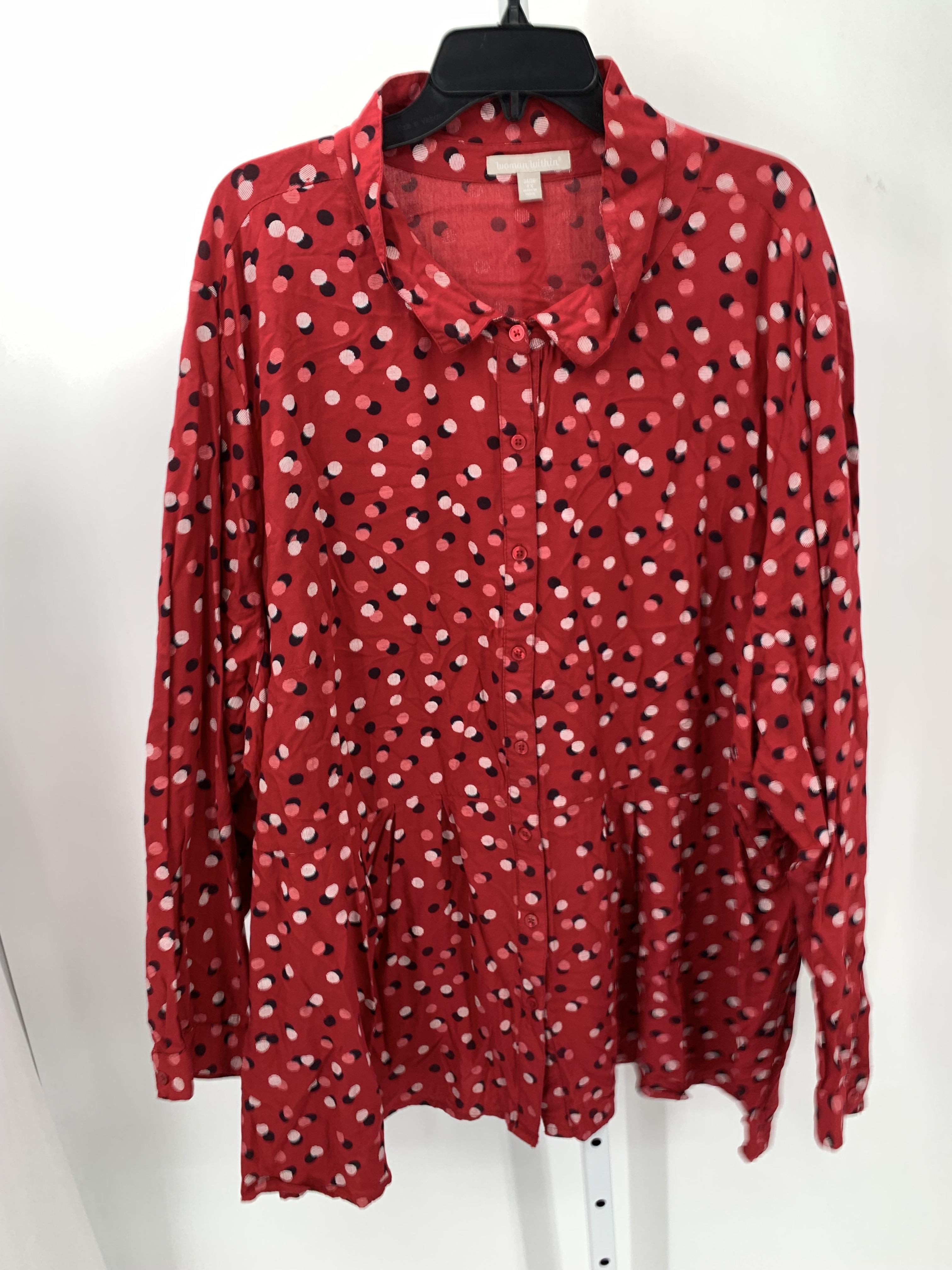 Woman Within Size 4X Womens Long Sleeve Shirt