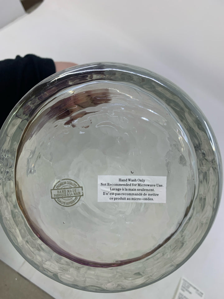 ZAZA IRIDESCENT GLASS ICE BUCKET.