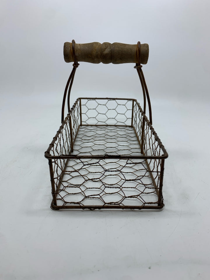 RUSTIC WIRE BASKET.