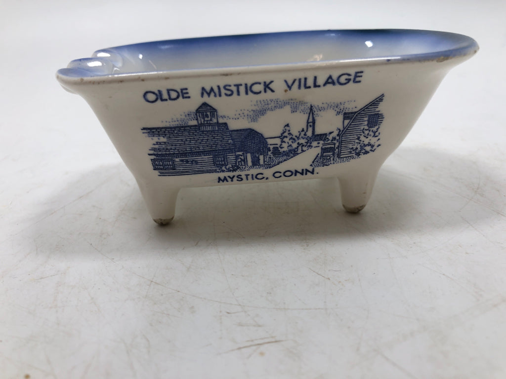 VTG 'OLD MYSTIC VILLAGE' TUB ASHTRAY.