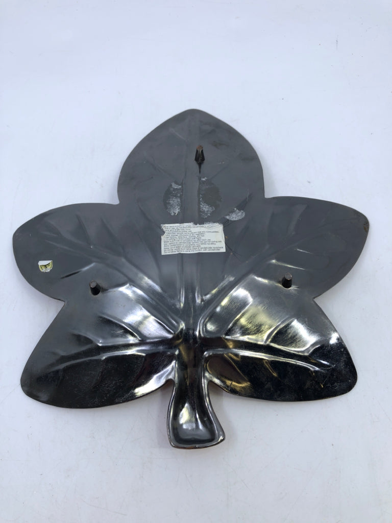 BRONZE LEAF SHAPED DISH DECOR.