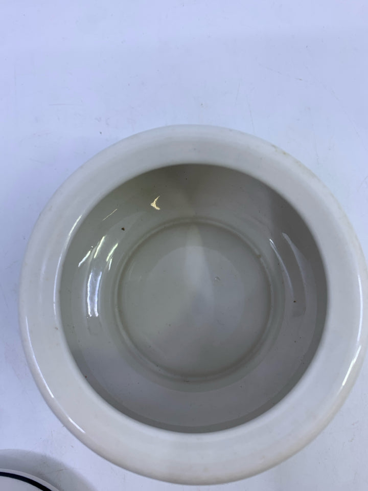 BLACK+WHITE W/PINK ORANGE PAINTED FLOWERS.