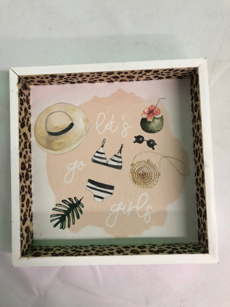 LET'S GO GIRLS W CHEETAH PRINT EDGE WALL ART.